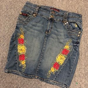 Baby phat stretchy denim skirt 14